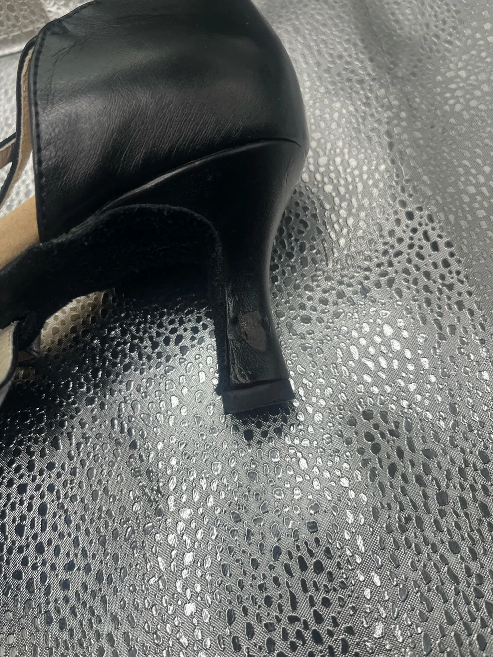 Capezio Black Open-Toe Strappy Dance Heels- minor damage on one heel